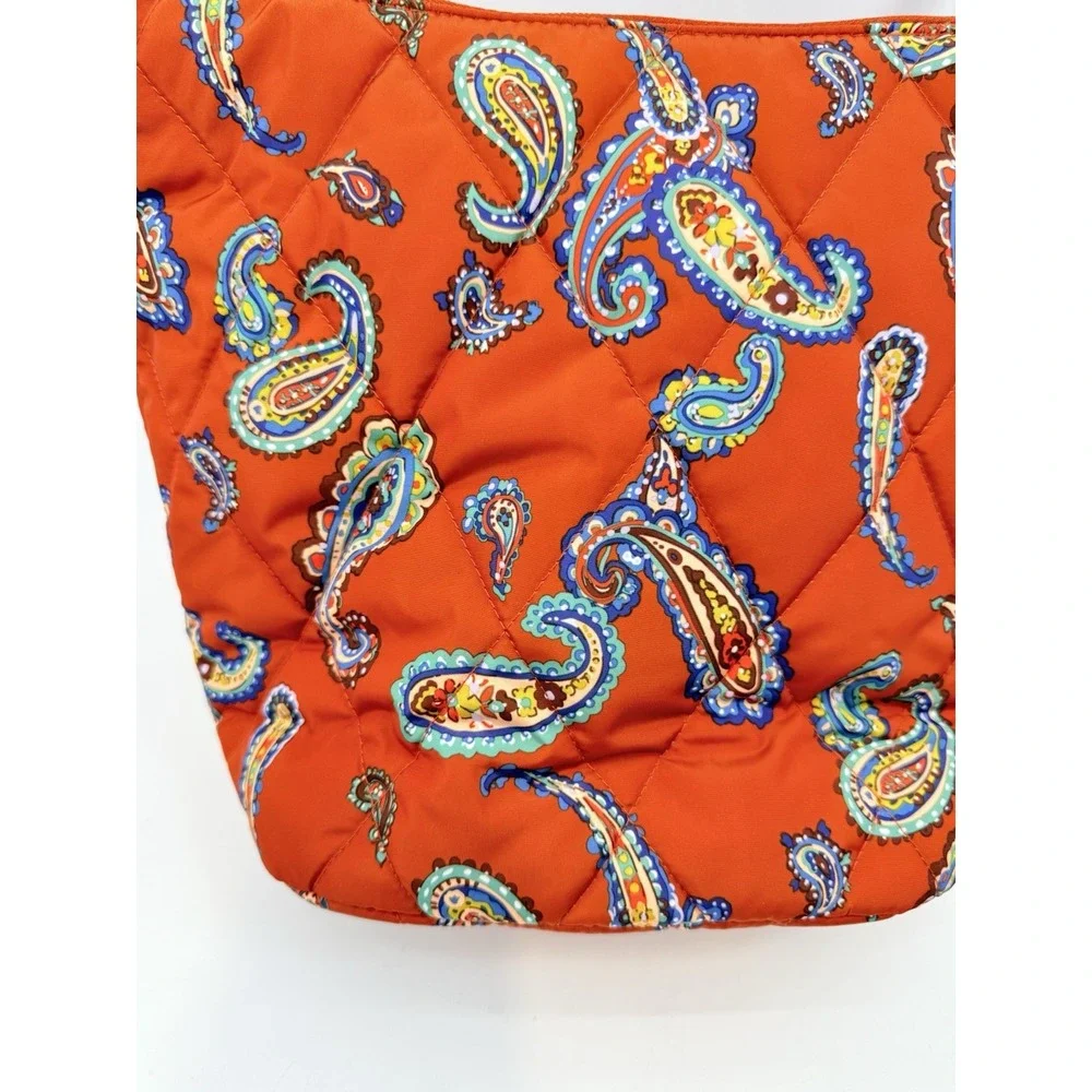 Vera Bradley Women's Outlet Ultralight Slouchy Bucket Shoulder Bag Manor Paisley